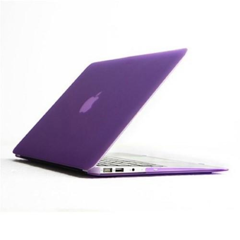 Enky készlet matt műanyag tok, billentyűzetvédő és porvédő dugó MacBook Air 13.3 - lila színben