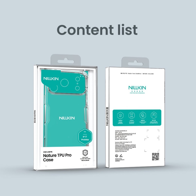 Nillkin Nature TPU PRO borító Apple iPhone 17 Pro Max-hoz Átlátszó