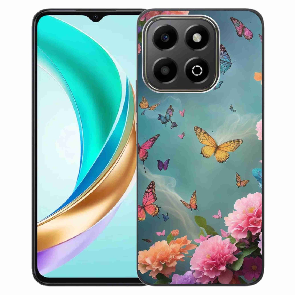 Gél borító mmCase a Honor X6b készülékhez - színes virágok és pillangók