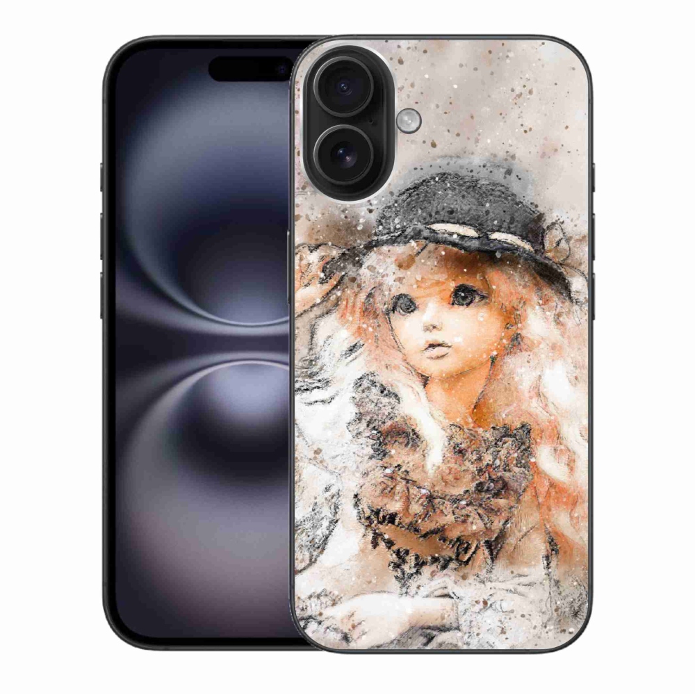 Zselés borítás mmCase iPhone 16 Plus készülékhez - lány sapkával