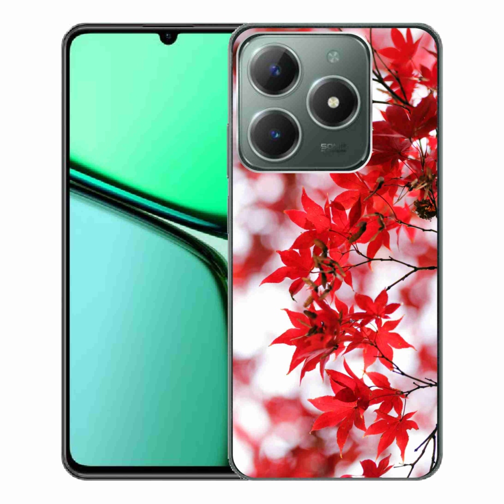 Zselés tok mmCase a Realme C61 készülékhez - piros levelek