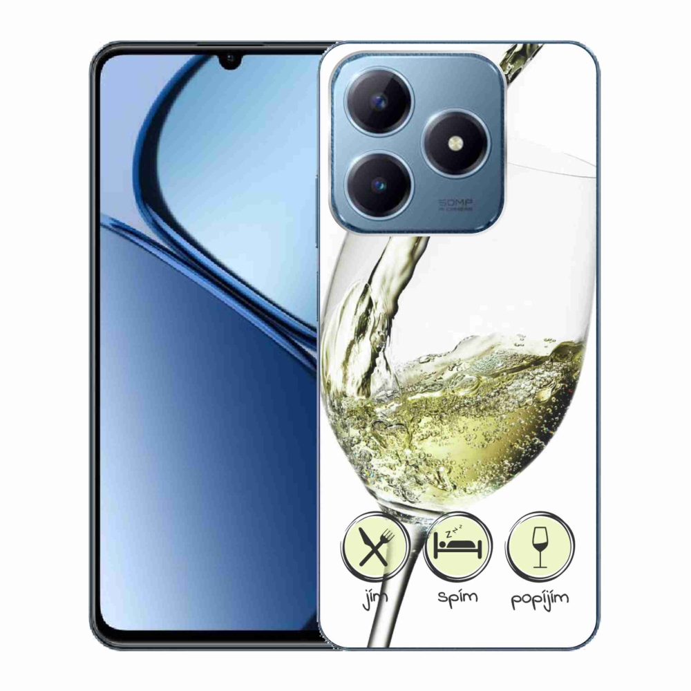 Gél tok mmCase a Realme C63 készülékhez - borospohár fehér