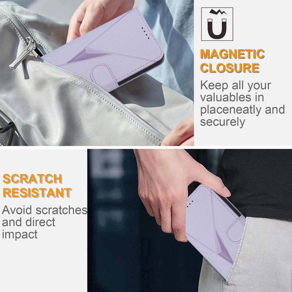 Háromszögek könyvtáska Honor 400-hoz - világos lila