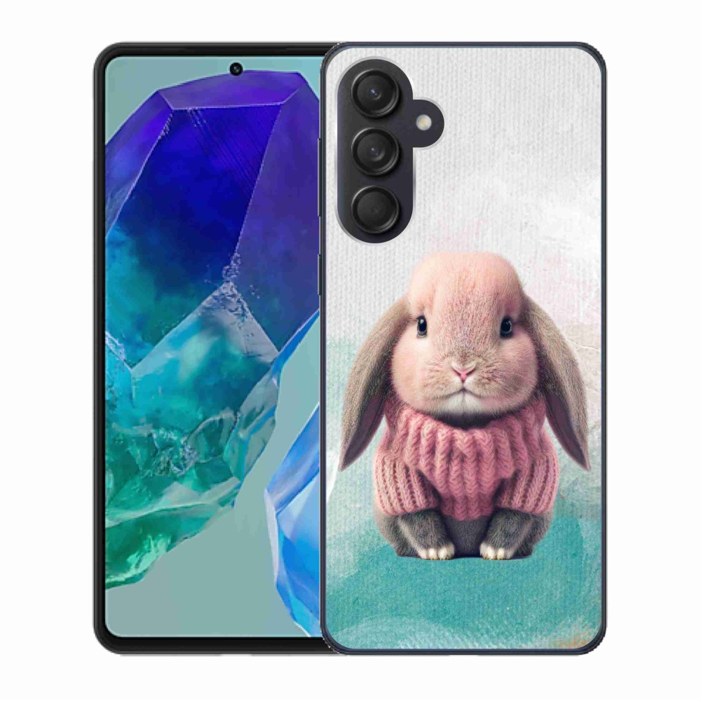 Zselés borítás mmCase Samsung Galaxy M55 5G - nyúl pulóverben