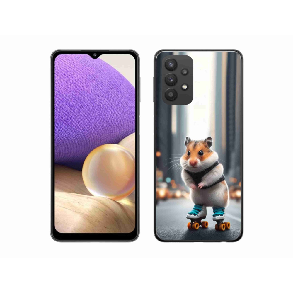 Zselés borítás mmCase Samsung Galaxy A32 5G - hörcsög a korcsolyán
