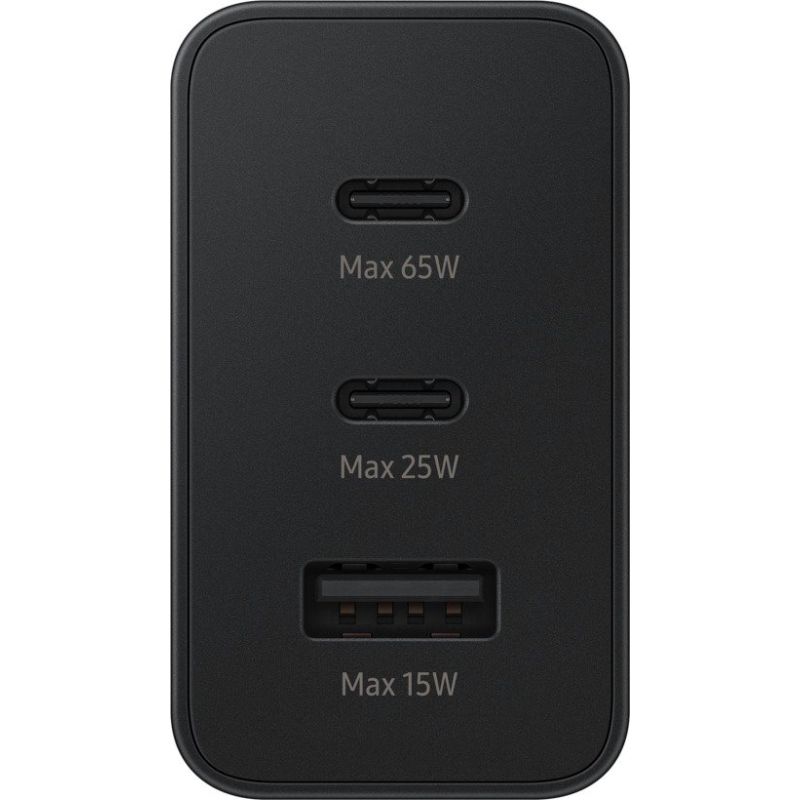 EP-T6530NBE Samsung Trio (2xUSB-C,1xUSB-A) 65W-os utazási töltő fekete színben