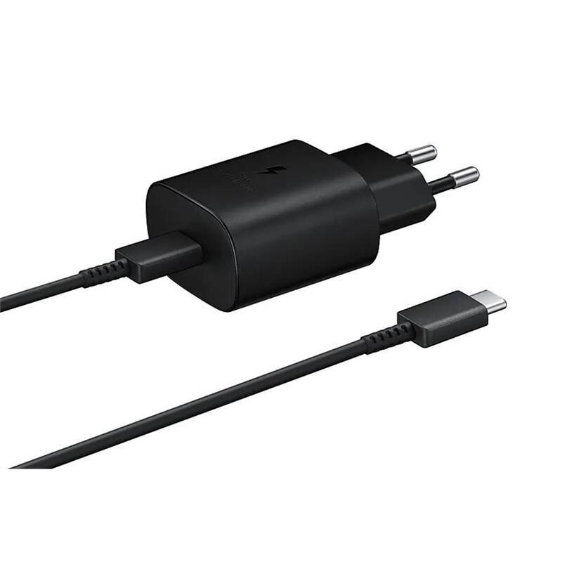 EP-TA800EBE + EP-DA905BBE Samsung 25W-os utazási töltő + USB-C/USB-C adatkábel fekete (OOB Bulk)