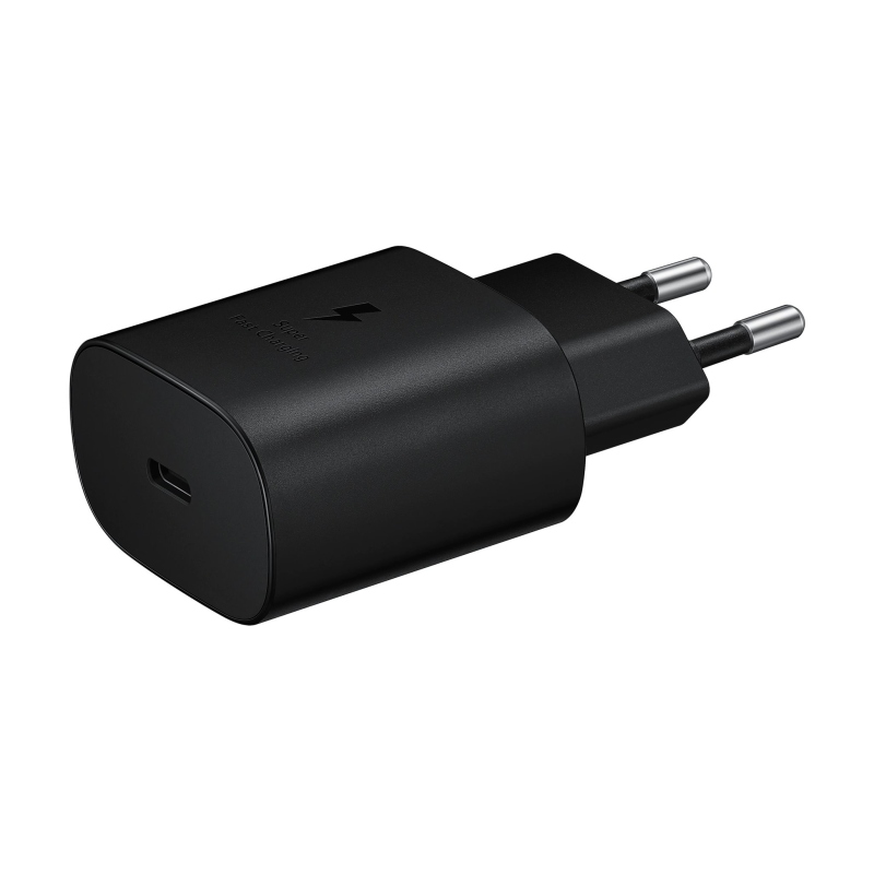 EP-TA800XBE Samsung 25W-os utazási töltő + USB-C adatkábel Fekete
