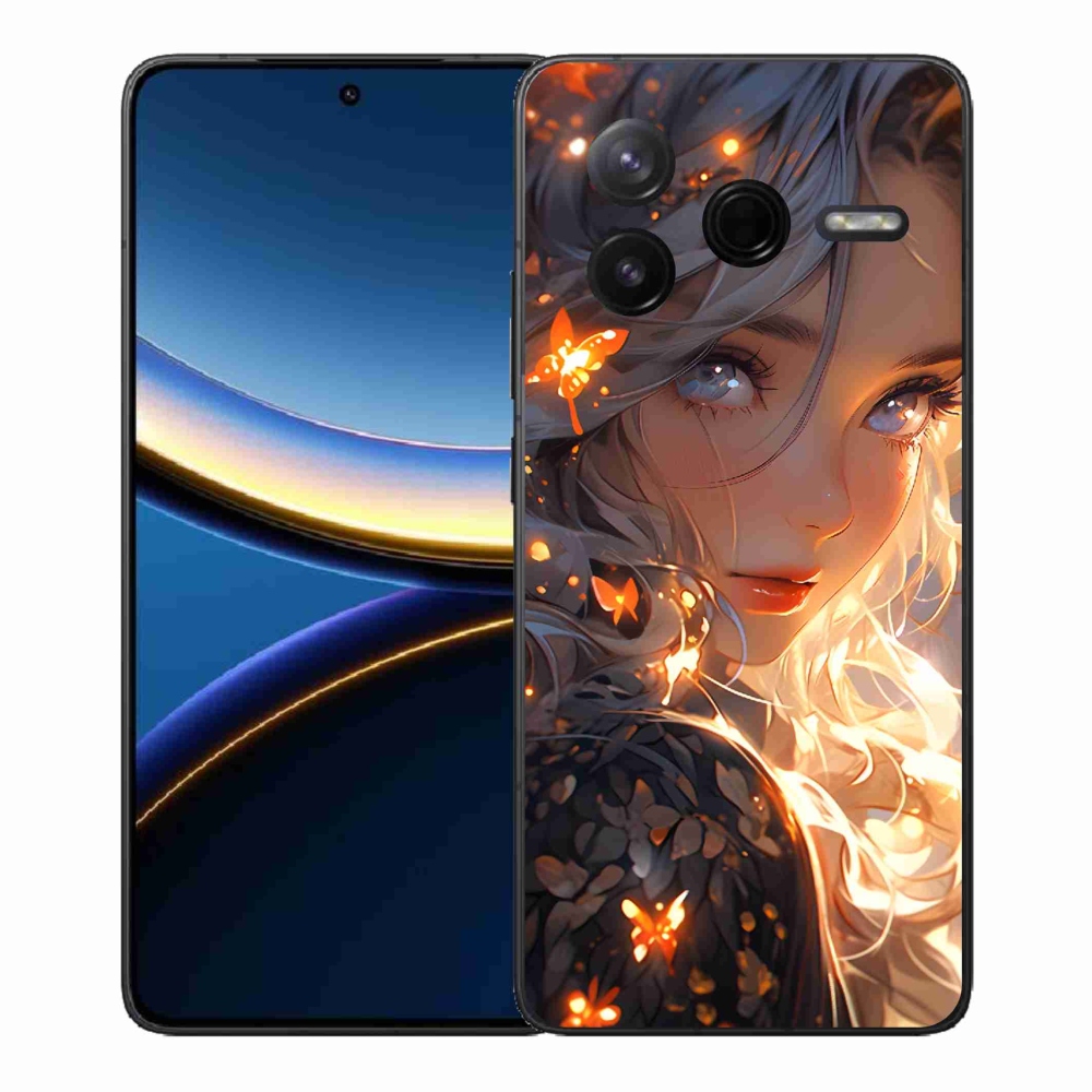 Gél borítás mmCase a Xiaomi Poco F7 Pro számára - lány és pillangók