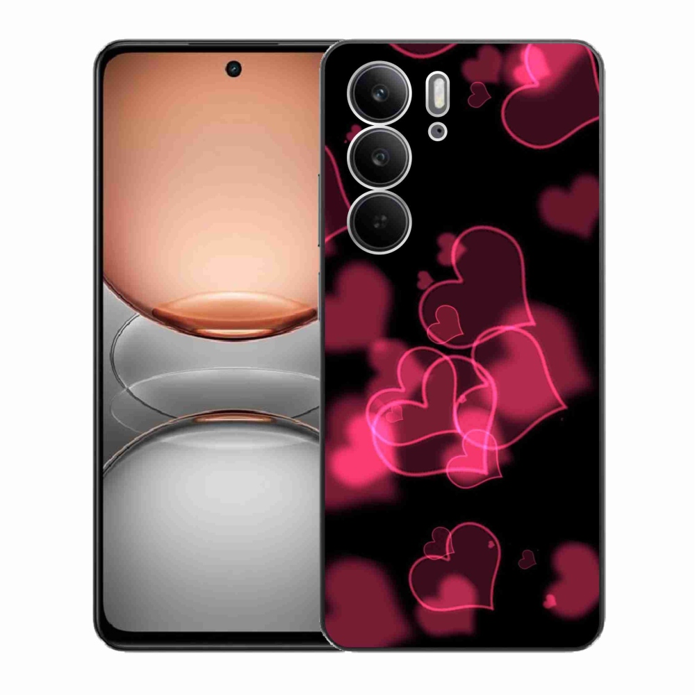 Zselés borító mmCase a Realme C75 készülékhez - piros szívek