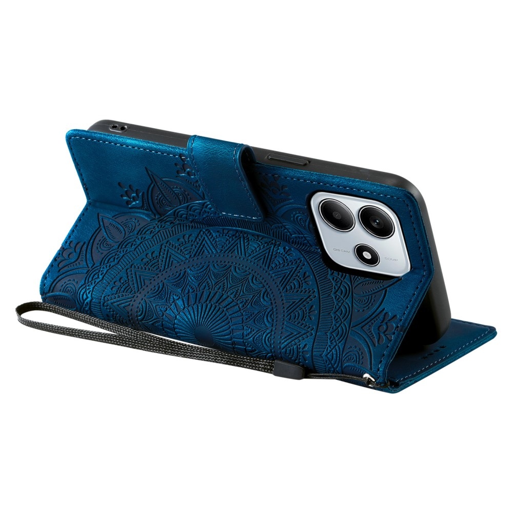 Mandalák könyv tok Xiaomi Redmi Note 14-hez - kék