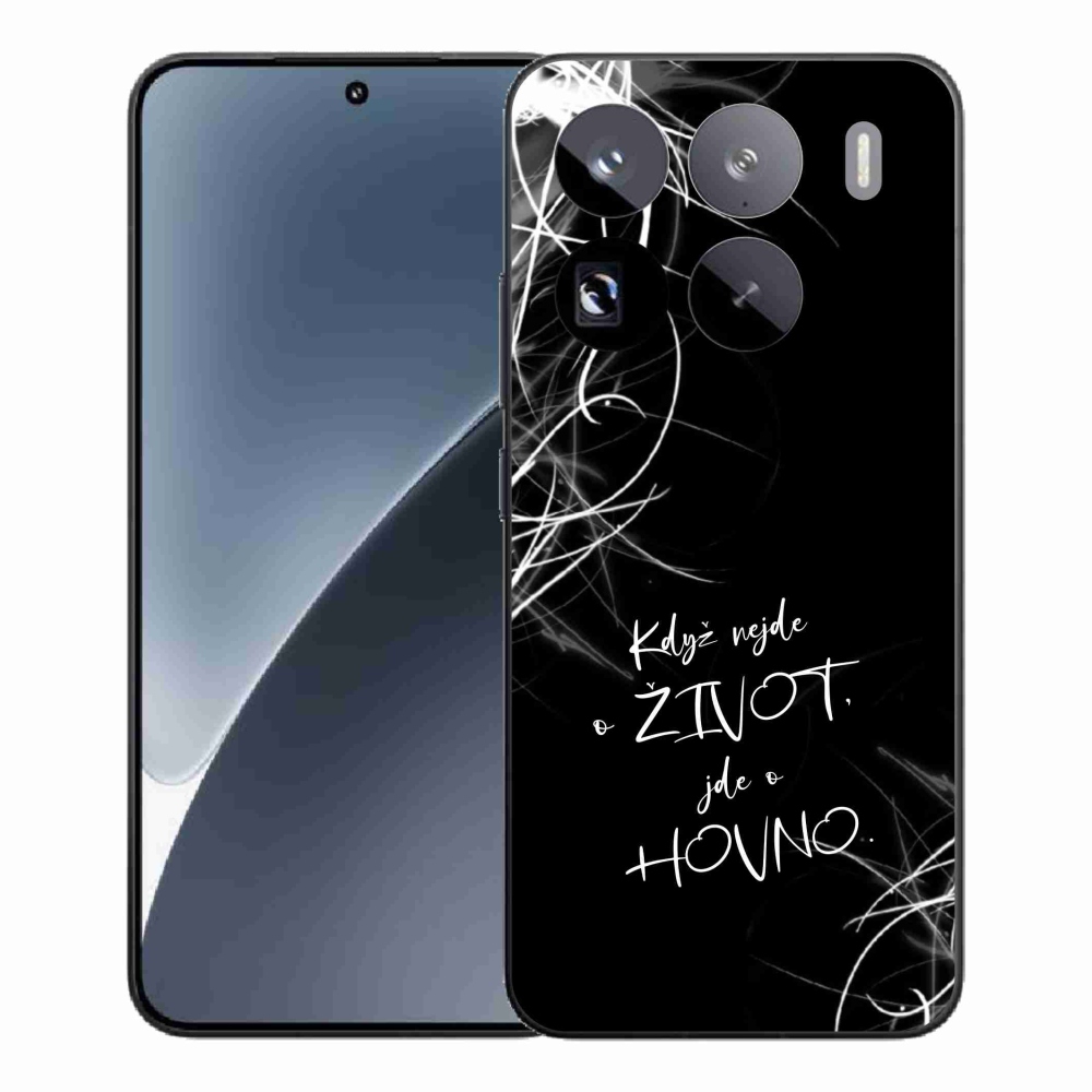 Gél borító mmCase a Xiaomi 15 Pro-hoz - vicces szöveg 16 fekete háttérrel