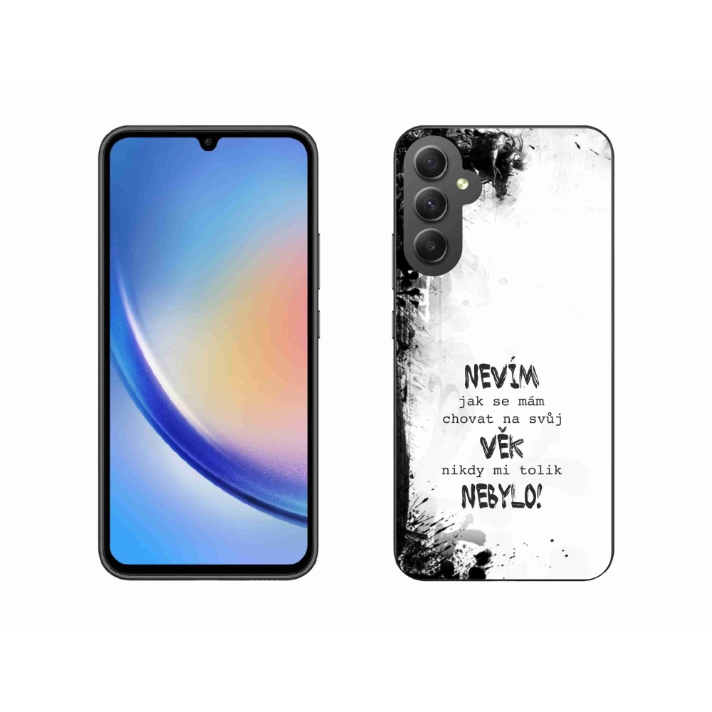 Gél borító mmCase Samsung Galaxy A34 5G - vicces szöveg 14 fehér háttér