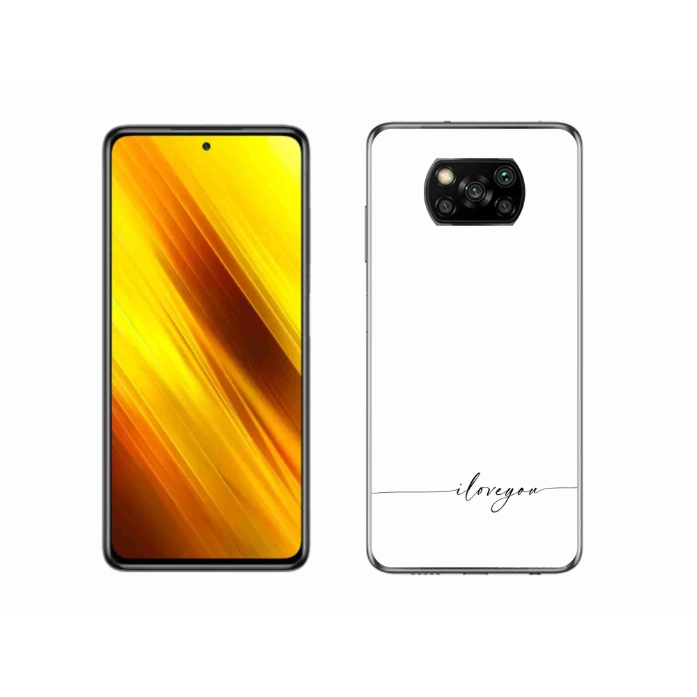 Gél borító mmCase a Xiaomi Poco X3 Pro számára - Szeretlek fehér háttérrel