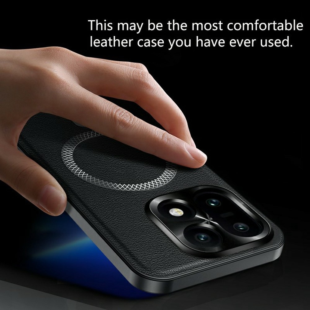 Equip zselés tok műbőrrel és MagSafe a OnePlus 15 5G számára - Fekete