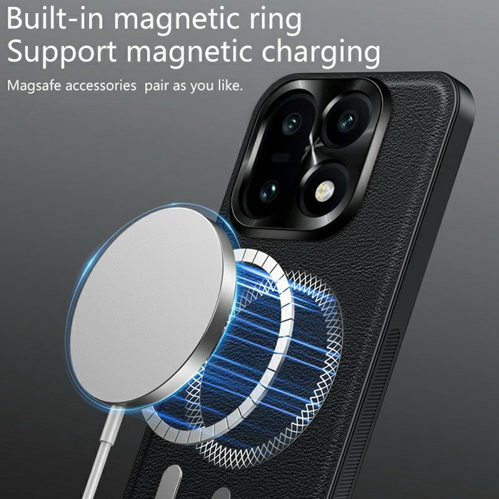 Equip zselés tok műbőrrel és MagSafe a OnePlus 15 5G számára - Fekete