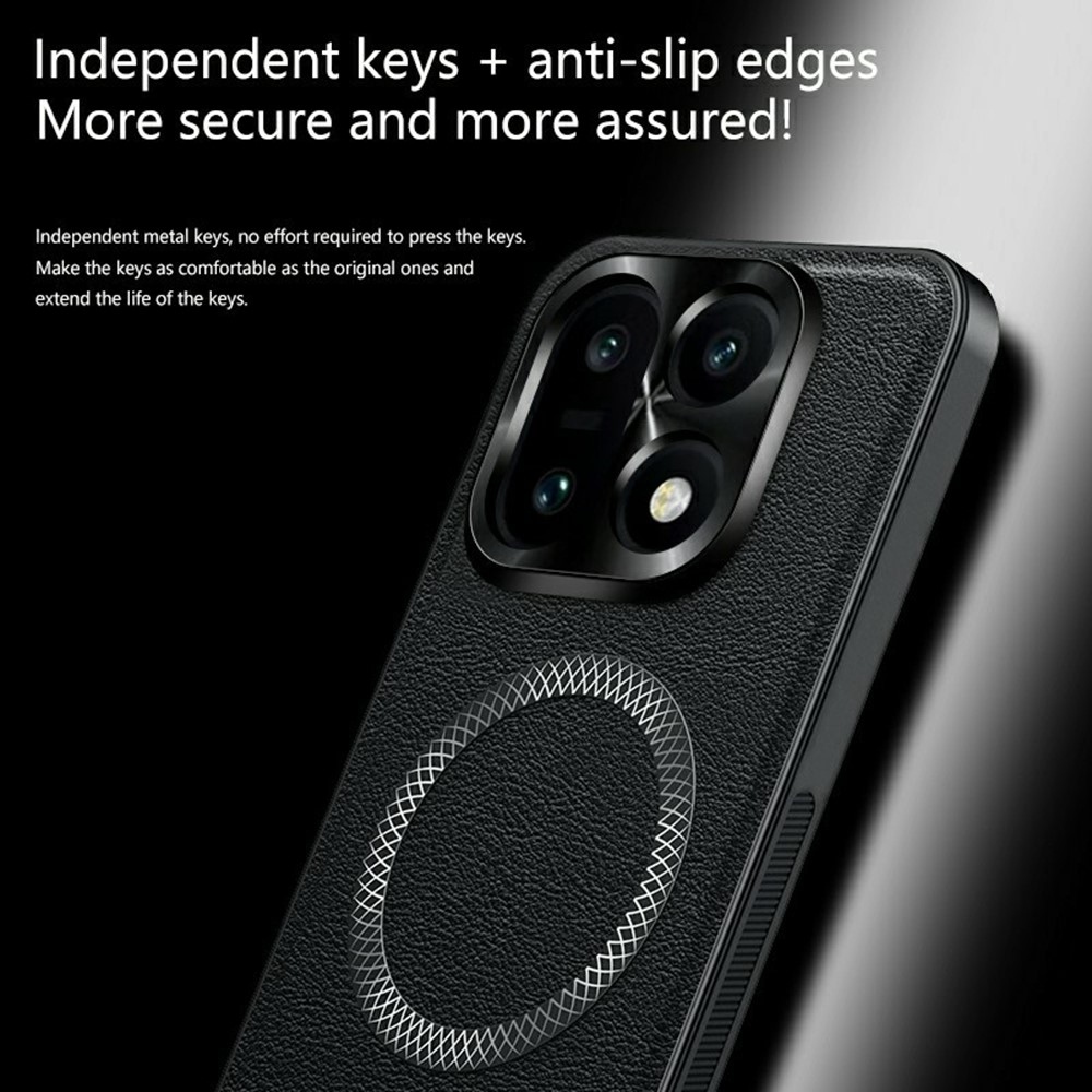 Equip zselés tok műbőrrel és MagSafe a OnePlus 15 5G számára - Fekete