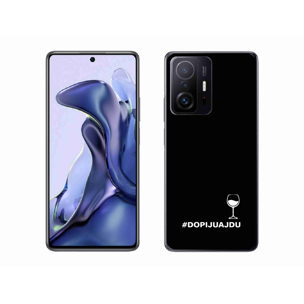 Gél borítás mmCase a Xiaomi 11T-hez - bor motívum fekete háttérrel