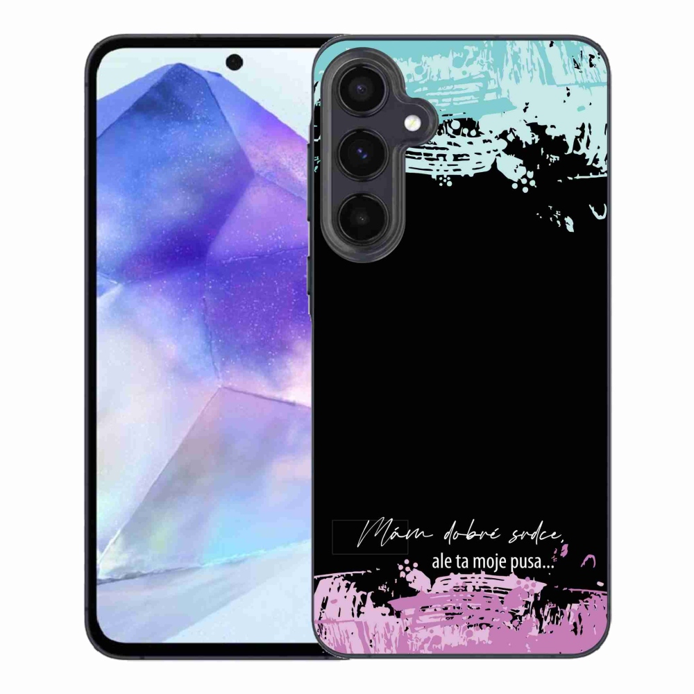 Gél borító mmCase Samsung Galaxy A55 5G - vicces szöveg 3 fekete háttérrel