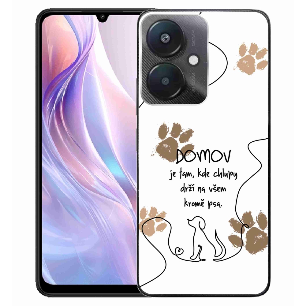 Gél borító mmCase a Xiaomi Redmi 13C 5G számára - kutya motívum fehér háttérrel