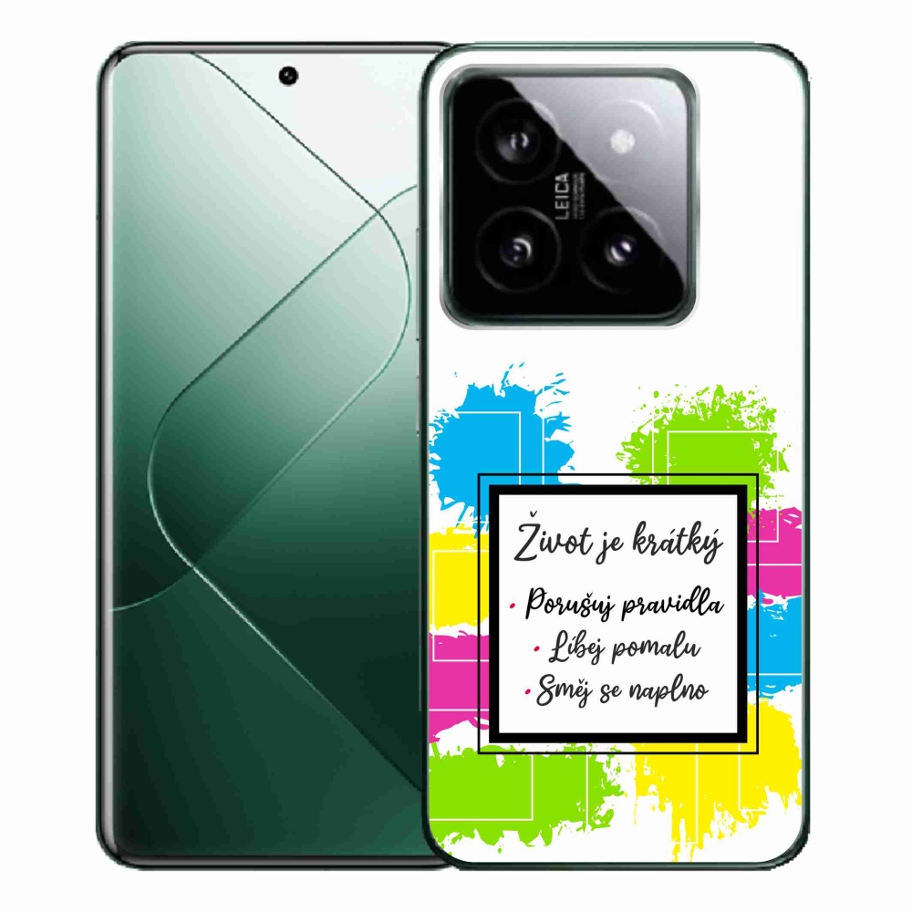 Gél borítás mmCase a Xiaomi 14 Pro számára - idézet 5 fehér háttér