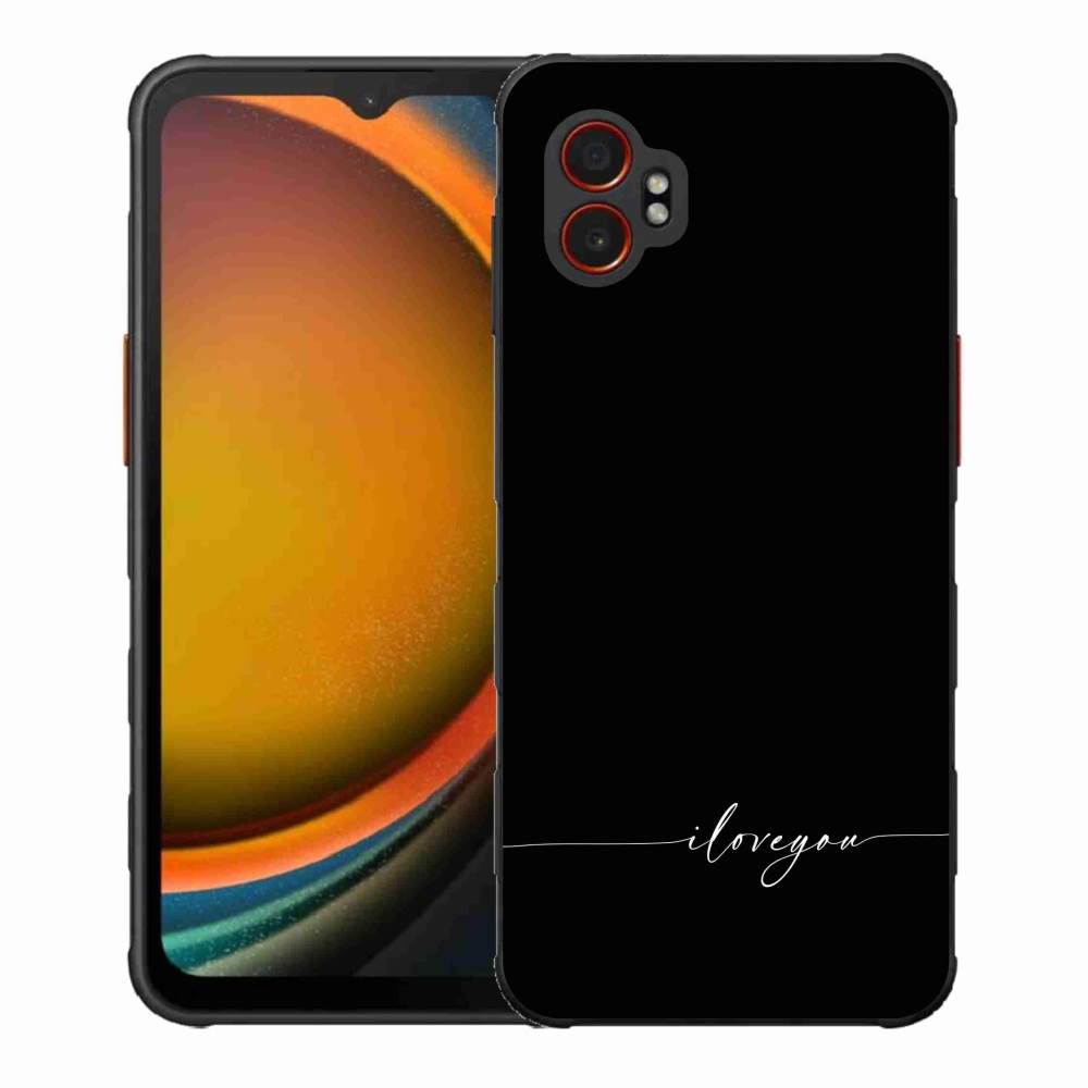 Gél borítás mmCase Samsung Galaxy Xcover 7 Pro - I love you fekete háttérrel