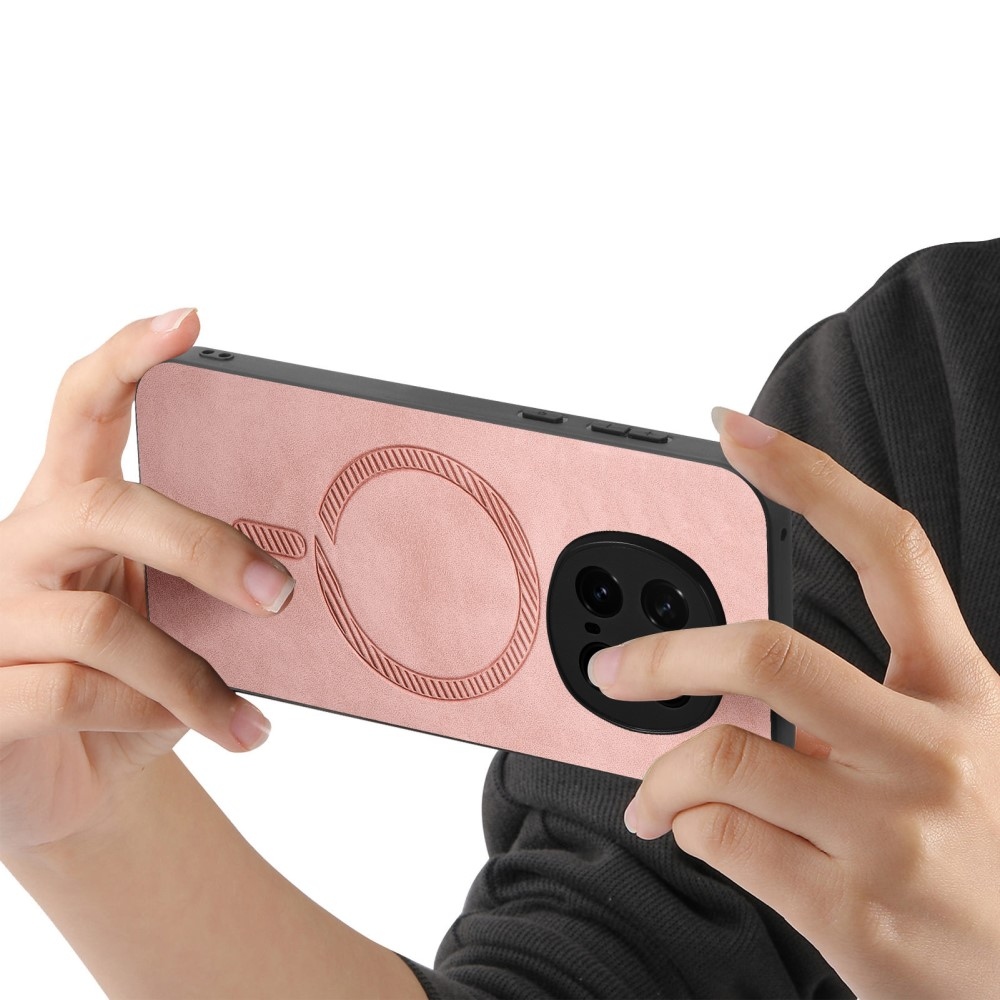 Skiny gél tok műbőrrel és MagSafe támogatással a Honor Magic 7 Pro 5G számára - rózsaszínű