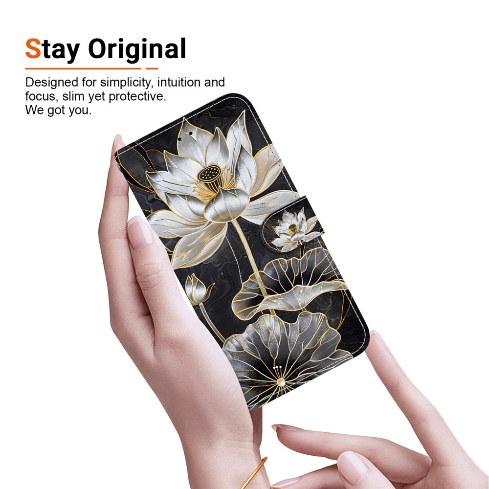 Essent könyvformájú tok a Xiaomi Redmi Note 17 Pro 5G-hez – arany lótusz