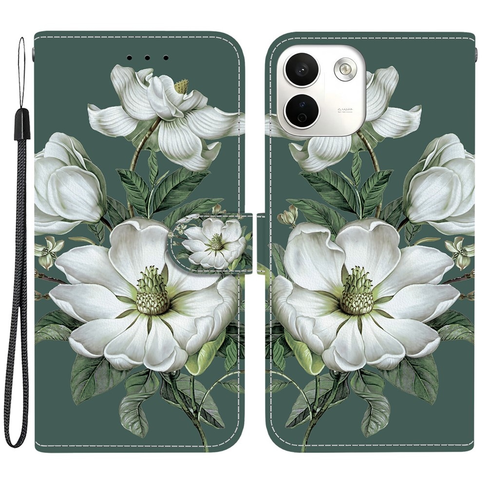 Essent könyvformájú tok a Xiaomi Redmi Note 17 Pro Max 5G-hez – fehér virágok