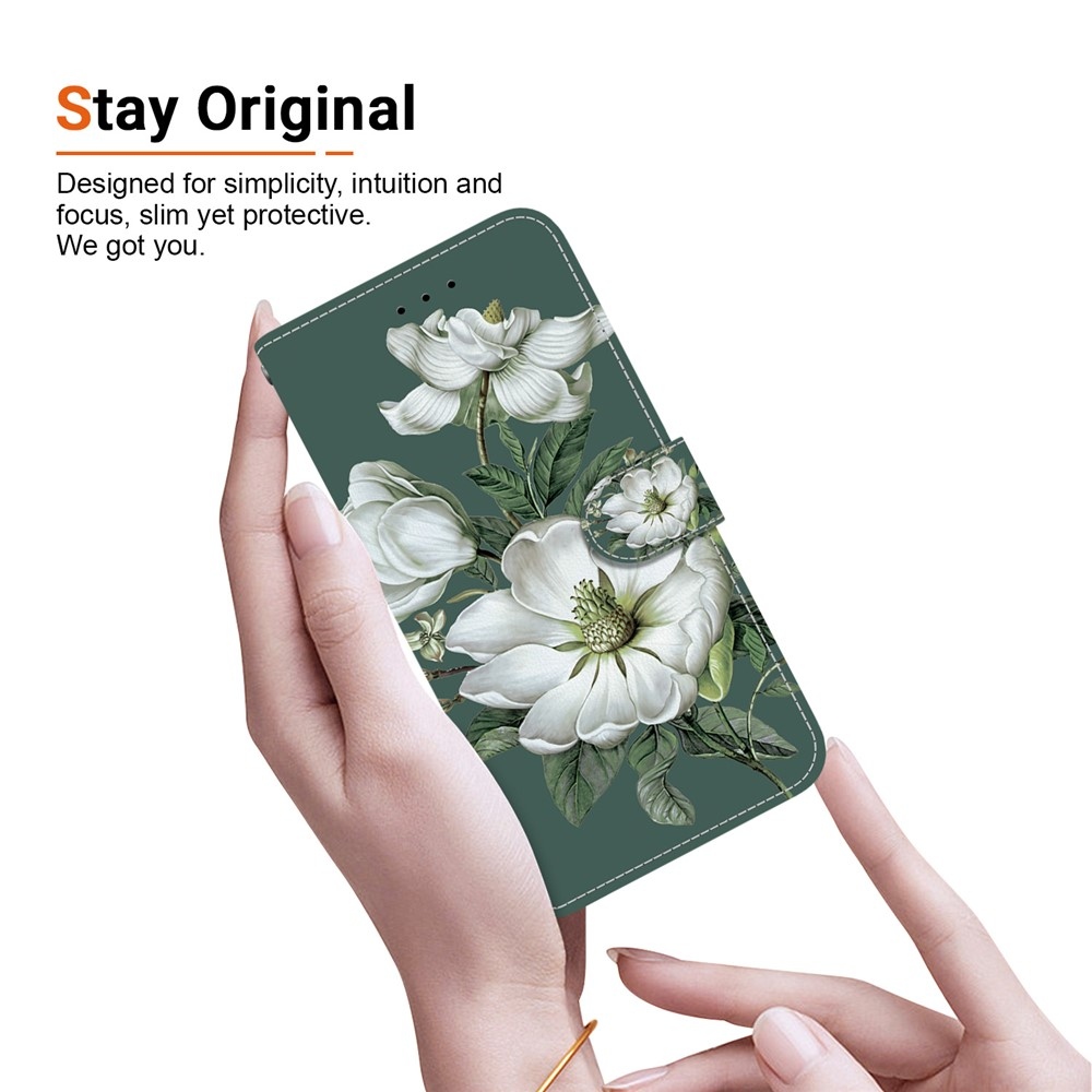 Essent könyvformájú tok a Xiaomi Redmi Note 17 Pro Max 5G-hez – fehér virágok