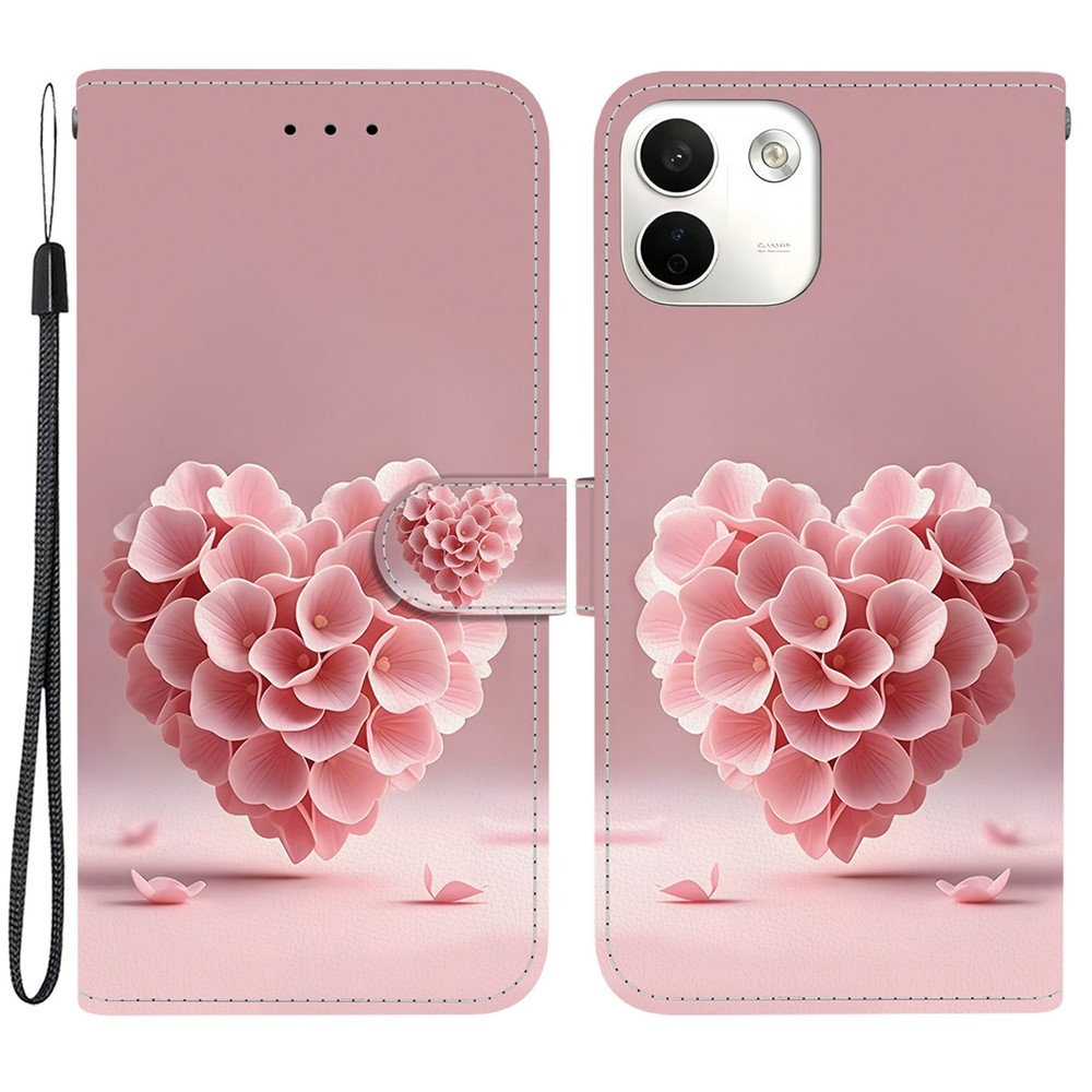 Essent könyvformájú tok a Xiaomi Redmi Note 17 Pro Max 5G-hez – virágokból álló szív