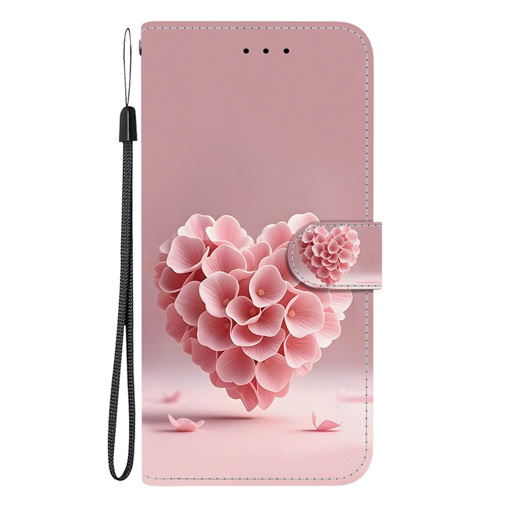 Essent könyvformájú tok a Xiaomi Redmi Note 17 Pro Max 5G-hez – virágokból álló szív
