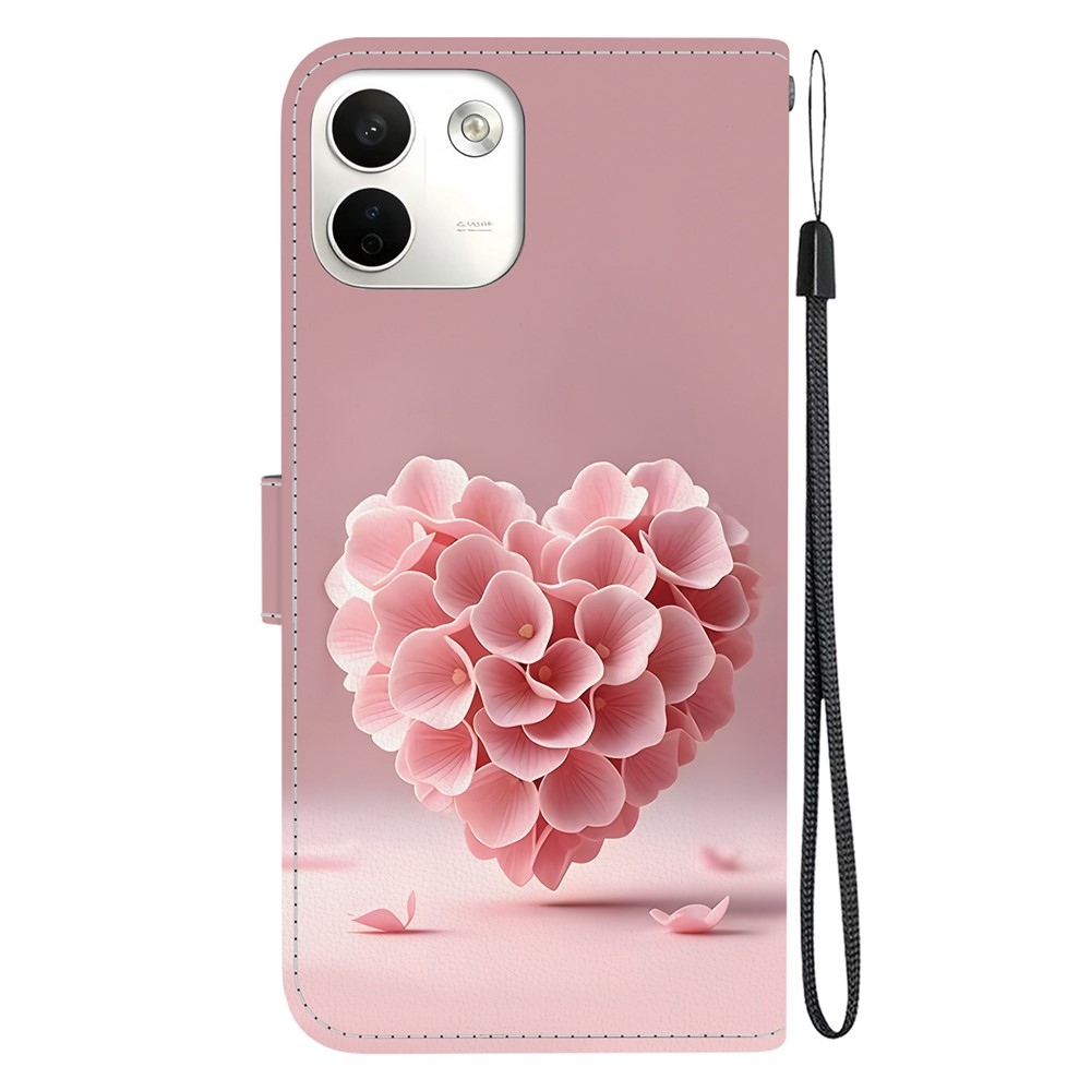 Essent könyvformájú tok a Xiaomi Redmi Note 17 Pro Max 5G-hez – virágokból álló szív