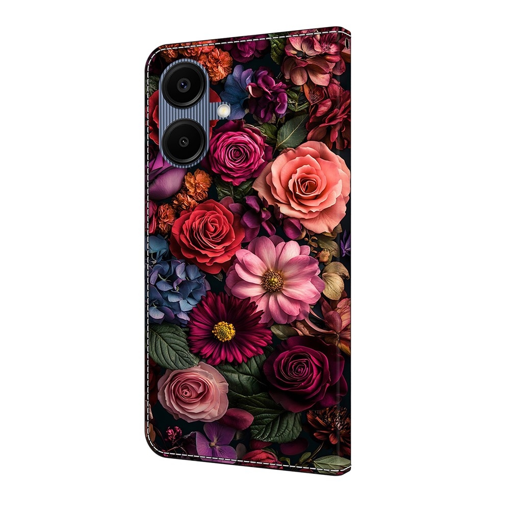 Sima könyves tok Samsung Galaxy A07 4G - virágokhoz