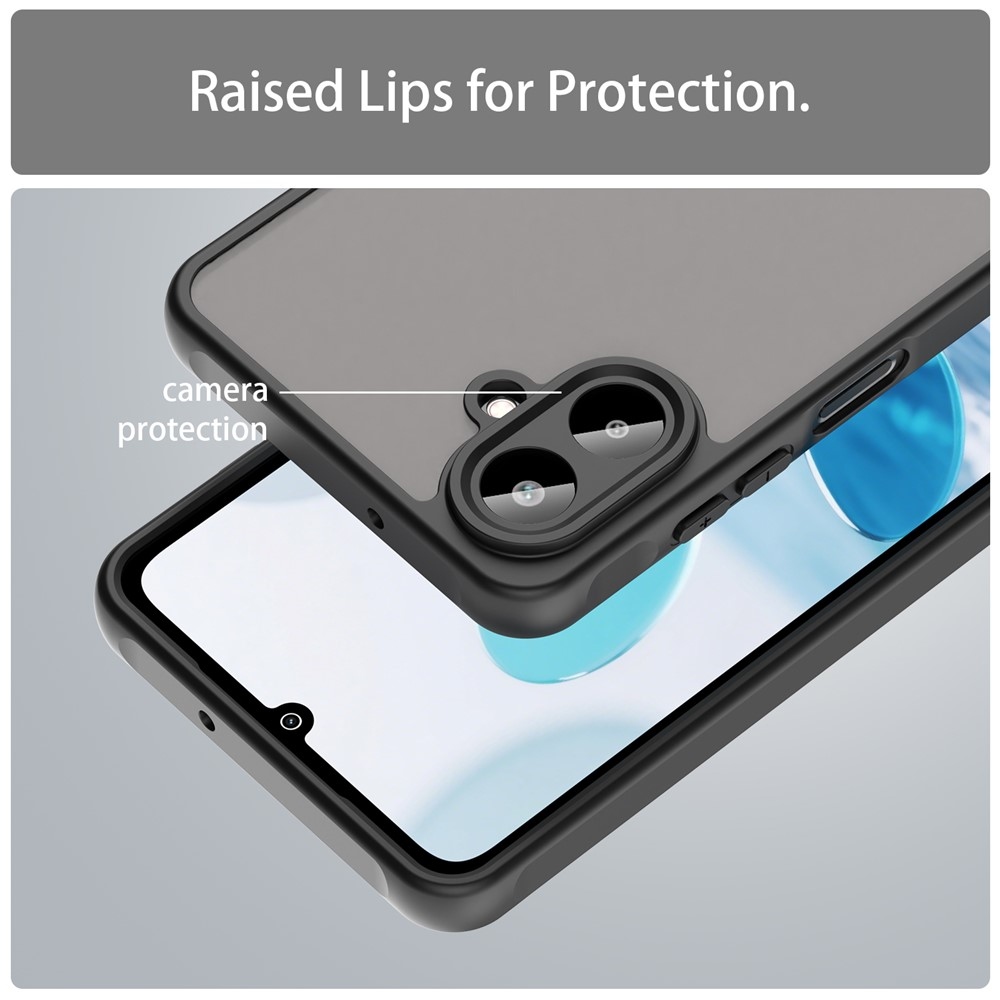 Gél tok kemény hátlappal a Samsung Galaxy A07 4G készülékre - fekete