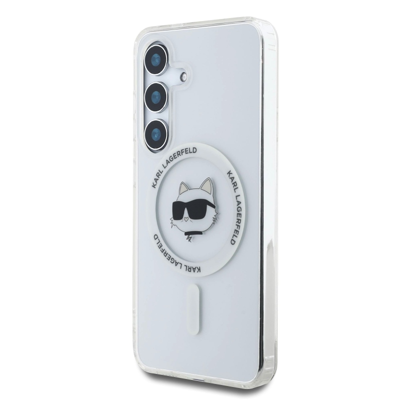 Karl Lagerfeld IML Choupette Head MagSafe hátlap a Samsung Galaxy S25+ átlátszó készülékhez