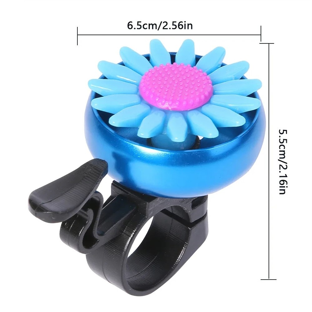 Gyerek biciklicsengő virágmotívummal - kék