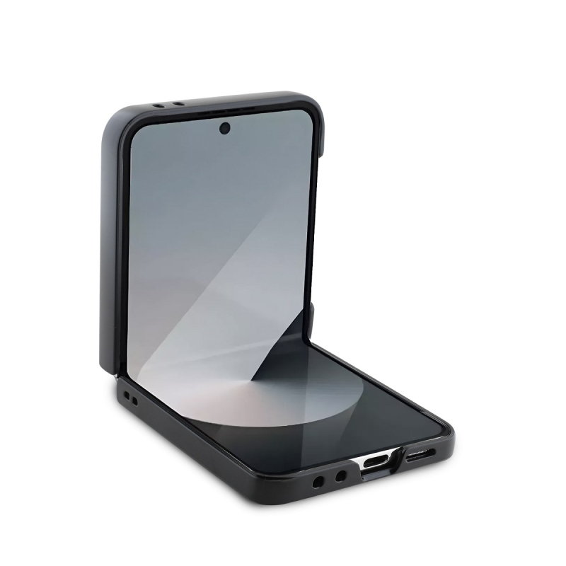 Guess PU 4G fém logó hátlap Samsung Galaxy Z Flip 6 barna