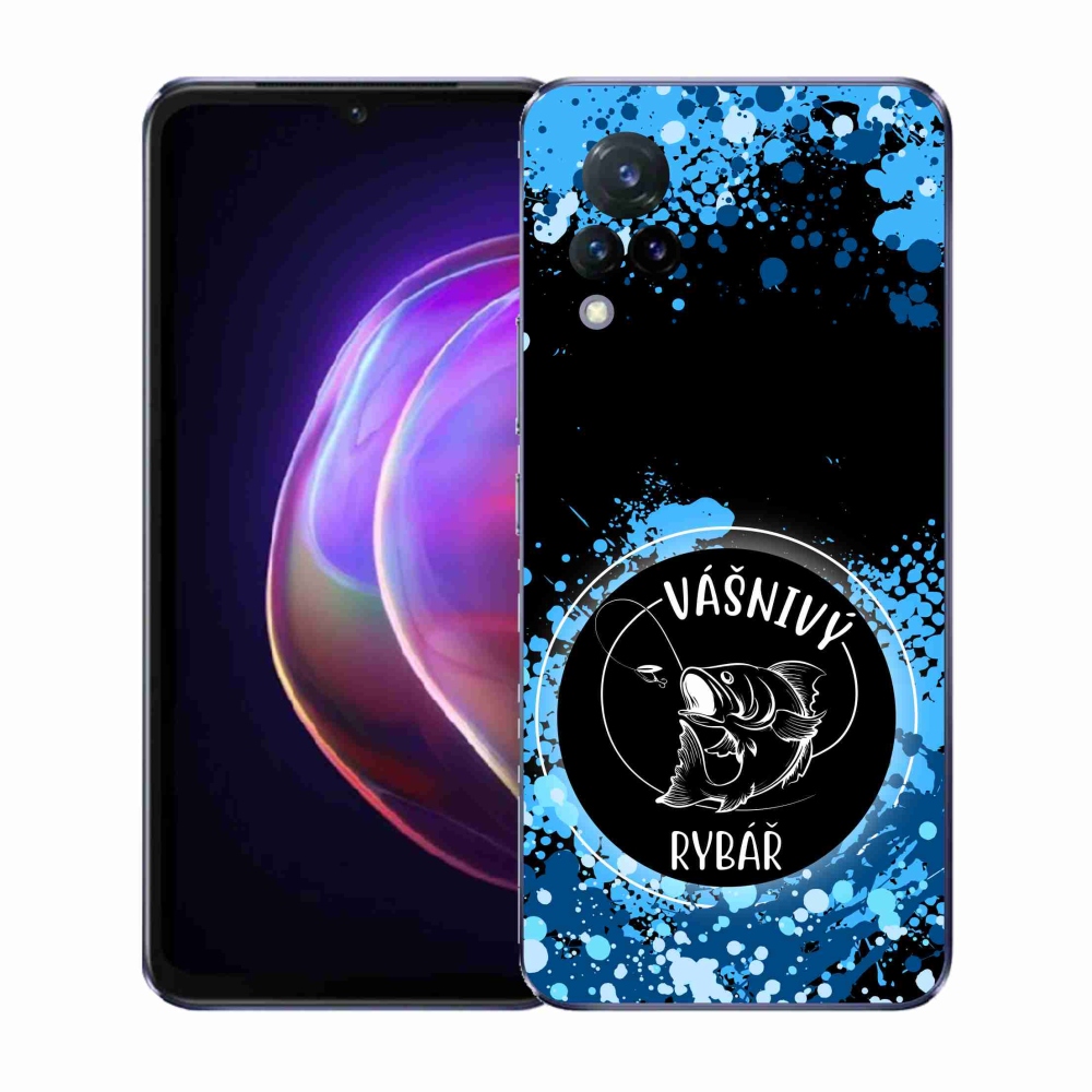 Gél borító mmCase a Vivo V21 4G/5G - szenvedélyes halász fekete háttérrel