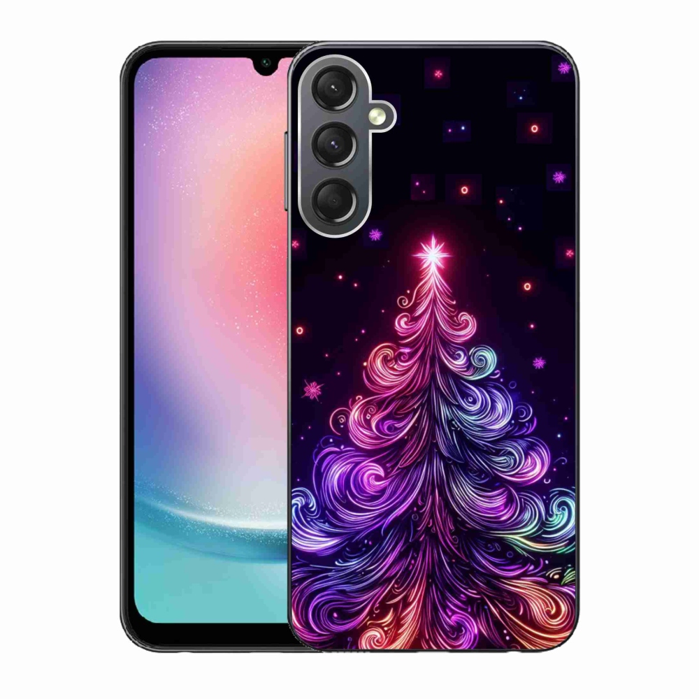 Gél borítás mmCase Samsung Galaxy A24 készülékhez - neon karácsonyfa 1