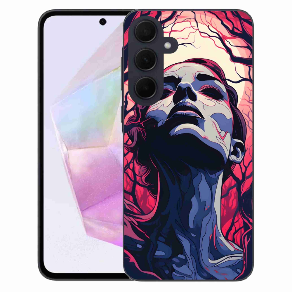 Gél borítás mmCase Samsung Galaxy A35 5G - absztrakt arc