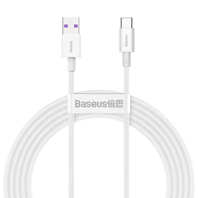 Baseus Superior Series Gyors töltő adatkábel USB-A - USB-C 66W 2m Fehér