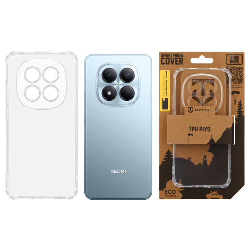 Taktikai TPU Plyo Cover for Xiaomi Redmi Note 15 Pro 4G átlátszó