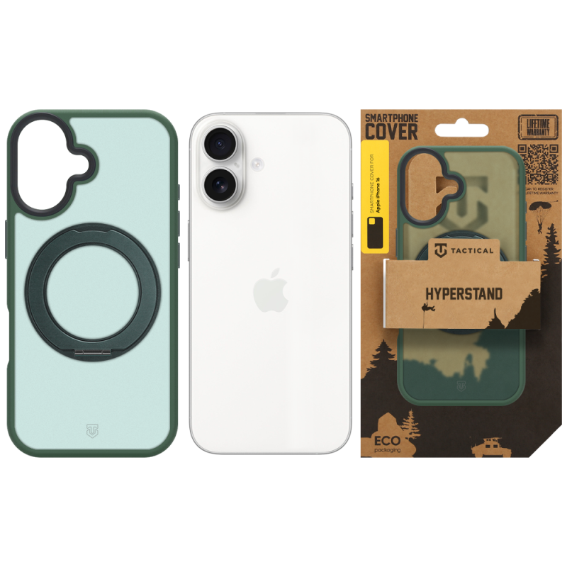 Tactical MagForce Hyperstand tok az Apple iPhone 16-hoz, Forest Green színben