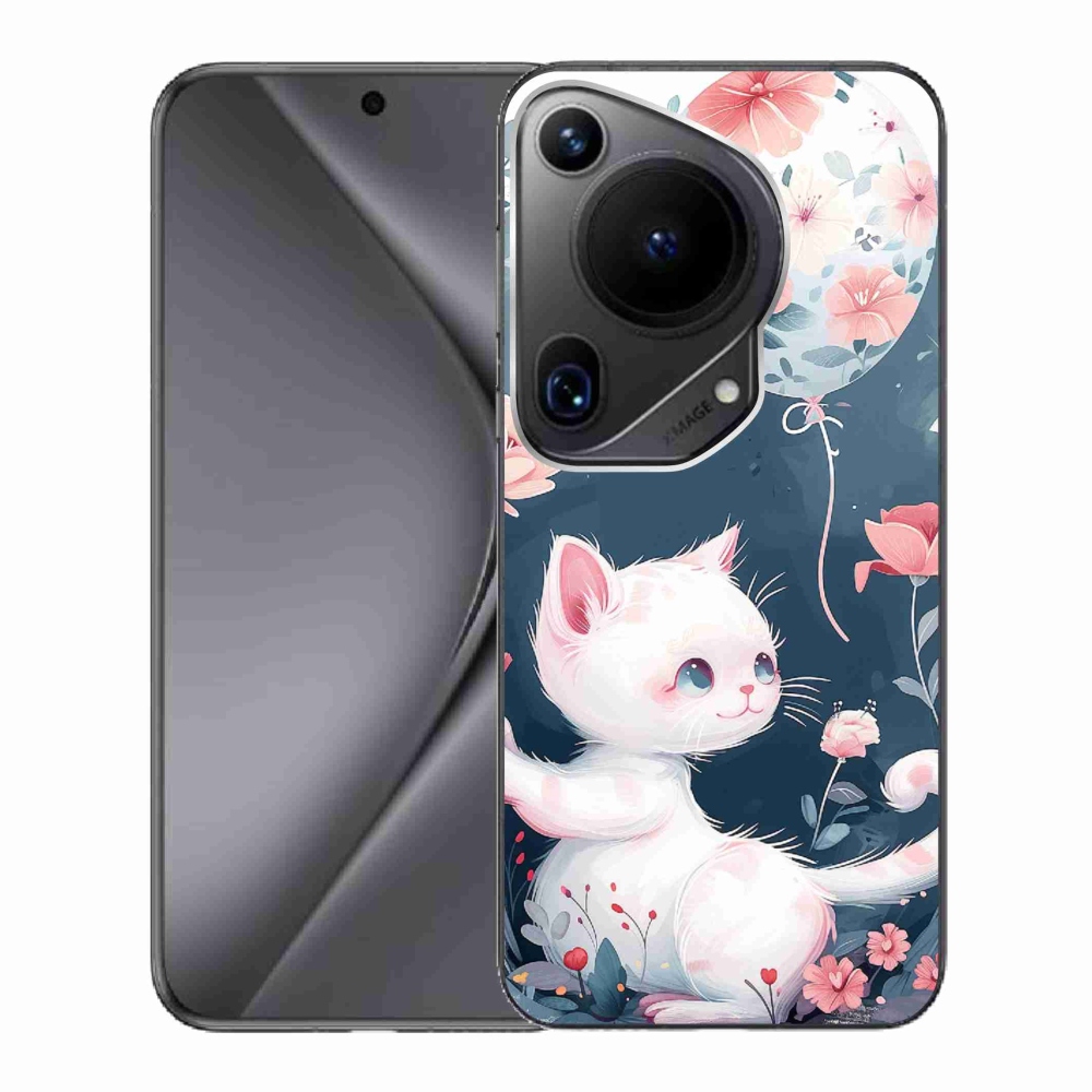 Gél borító mmCase a Huawei Pura 70 Ultra számára - cica lufival