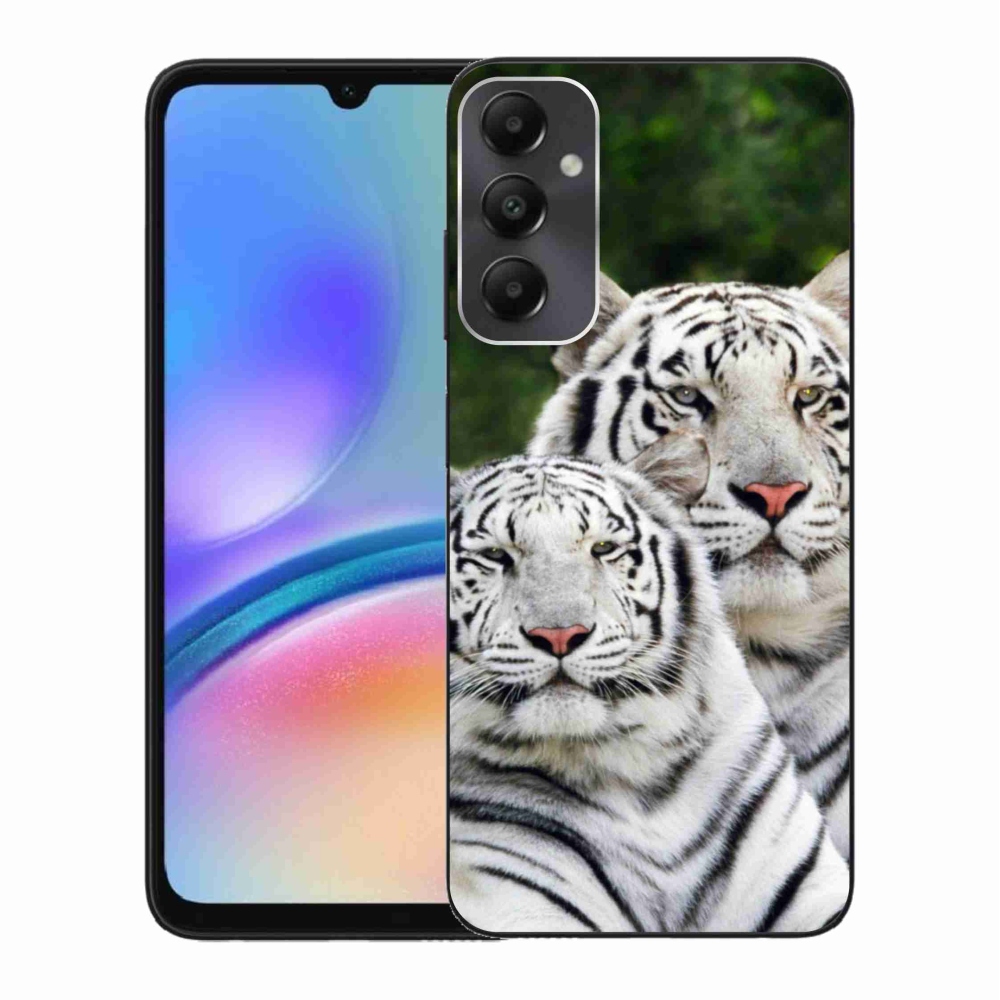 Gél tok mmCase Samsung Galaxy A05s készülékhez - fehér tigrisek