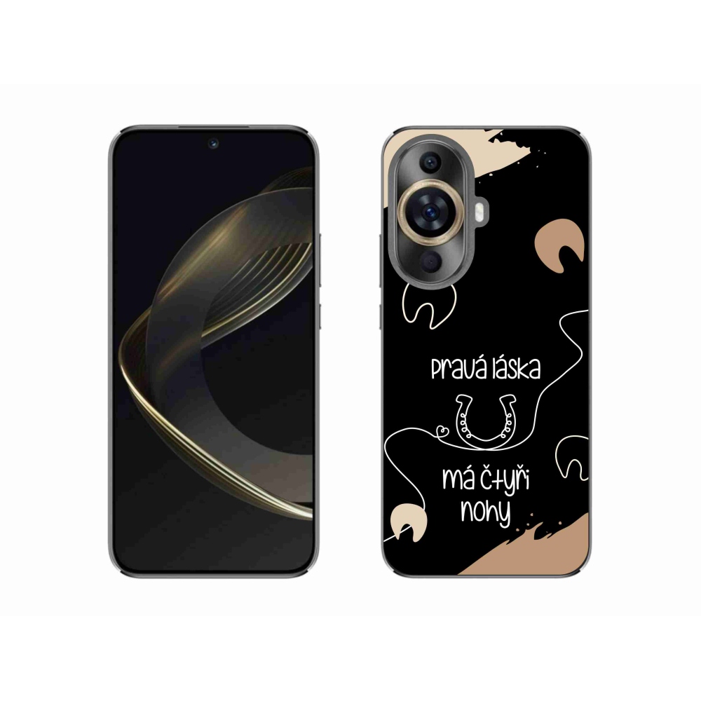 Gél borító mmCase a Huawei Nova 11 készülékhez - ló motívum fekete háttérrel