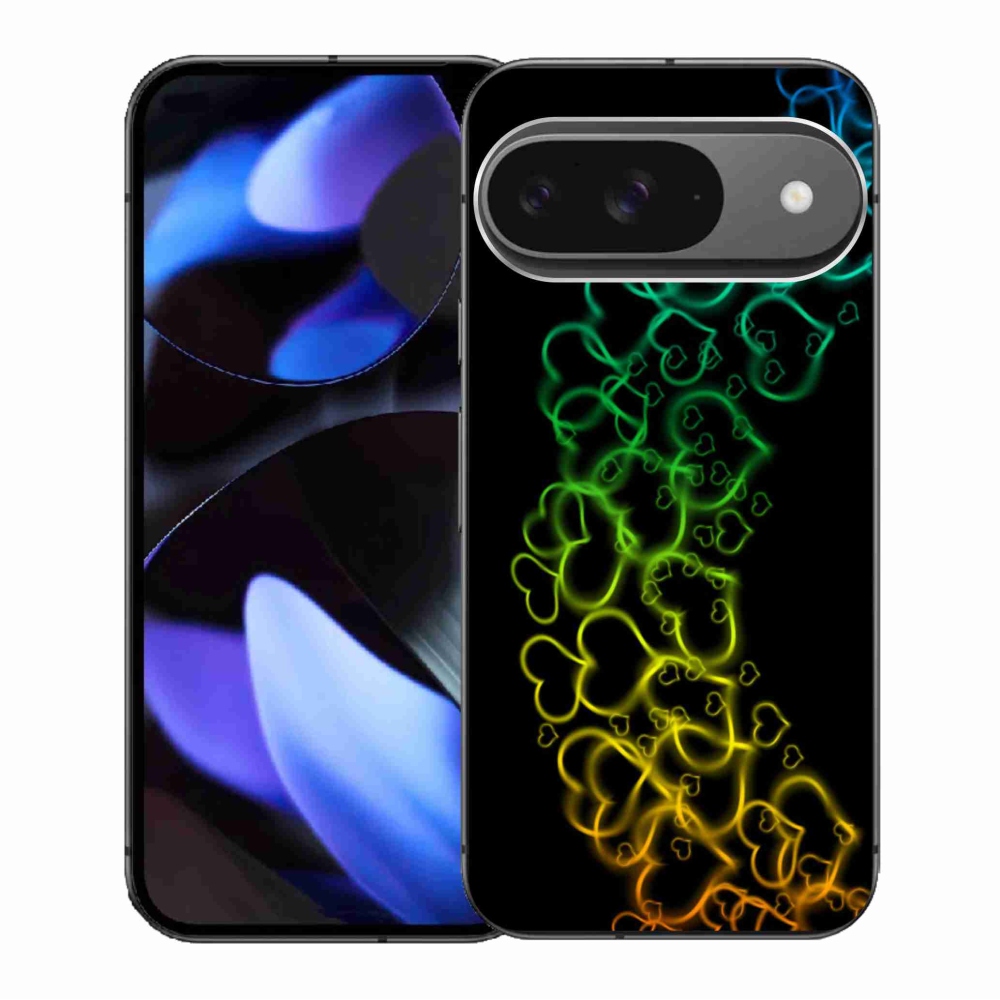 Zselés borítás mmCase a Google Pixel 9/9 Pro számára - színes szívek
