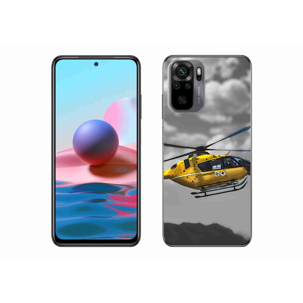 Gél borítás mmCase a Xiaomi Redmi Note 10 4G készülékhez - sárga helikopter