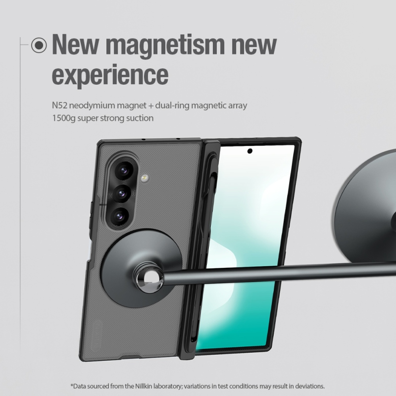 Nillkin Super Frosted FOLD mágneses tolltartóval ellátott hátsó tok a Samsung Galaxy Z Fold 8 Ultra-hoz, átlátszó fekete